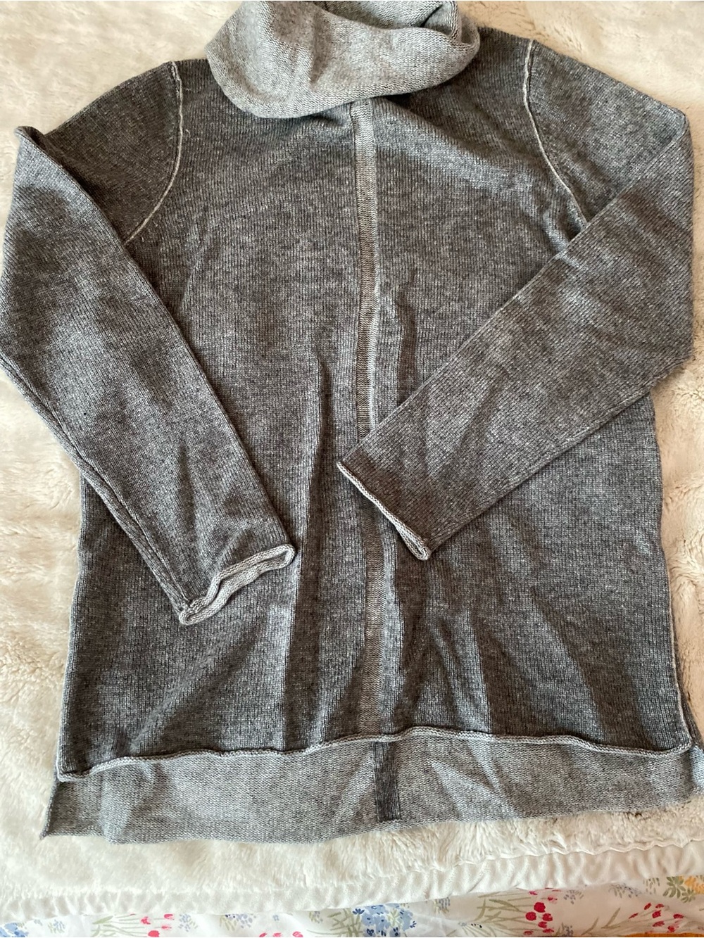 Funsport wool/cashmere blend gray cowl neck women’s sweater